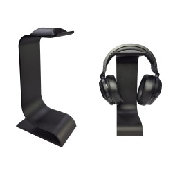 Gamingowy stojak na słuchawki – czarna podstawka na headset do biurka